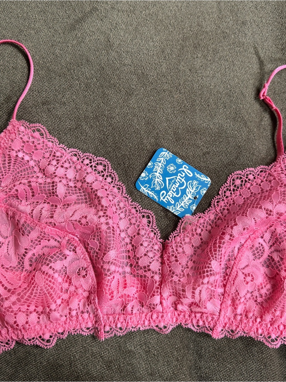 Free People Maya Multiway Pink Lace Bralette Size L NWT